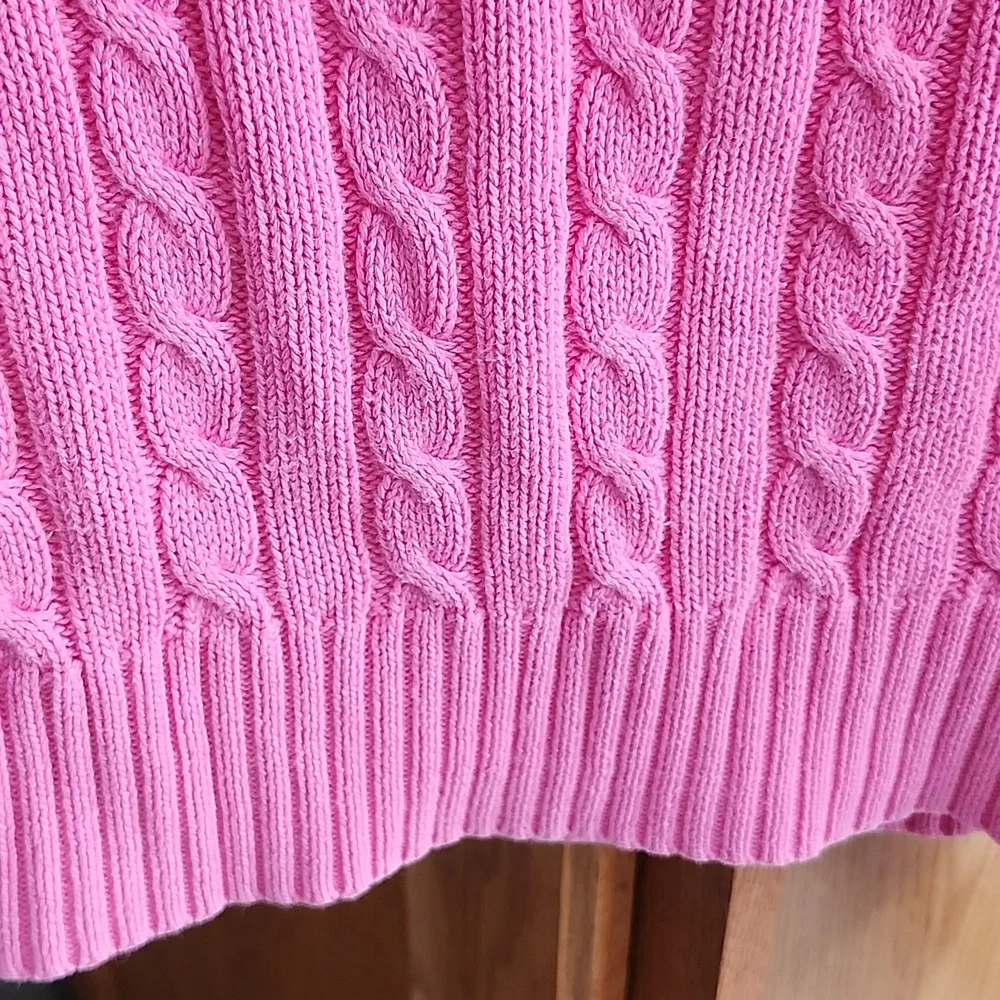Lilly Pultizer Hot Pink Cable Knit Zip Up Hoodie Small - Picture 11 of 15